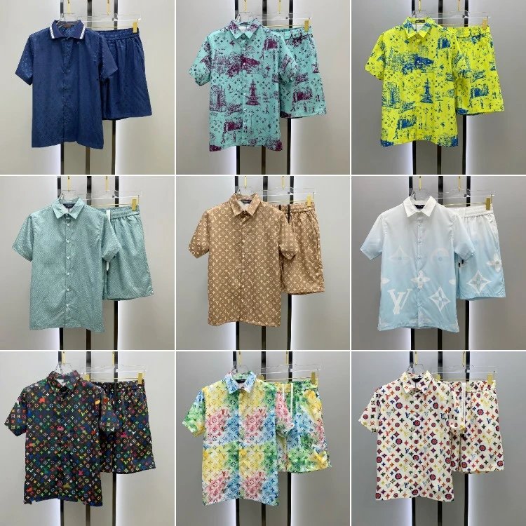 Louis Vuitton Monogram / Multicolor Print Short-Sleeve Shirt & Shorts Sets