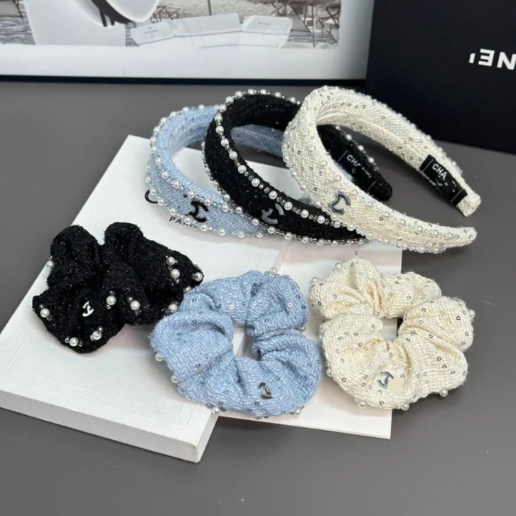 Chanel Tweed Pearl Hair Accessories Set [6 styles]